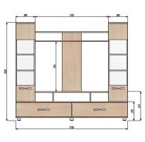Гостиная Виника (710653) 173*41*152 см, Розовый   Фиеста в наличии