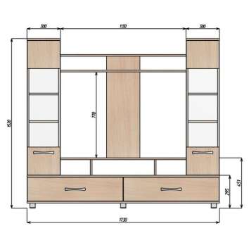 Гостиная Виника (710653) 173*41*152 см, Розовый   Фиеста в наличии