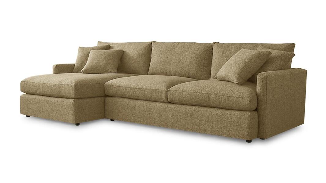 Диван с оттоманкой Стелф Strong 01 215*153*90 см, Коричневый Рогожка Еврокнижка Фиеста