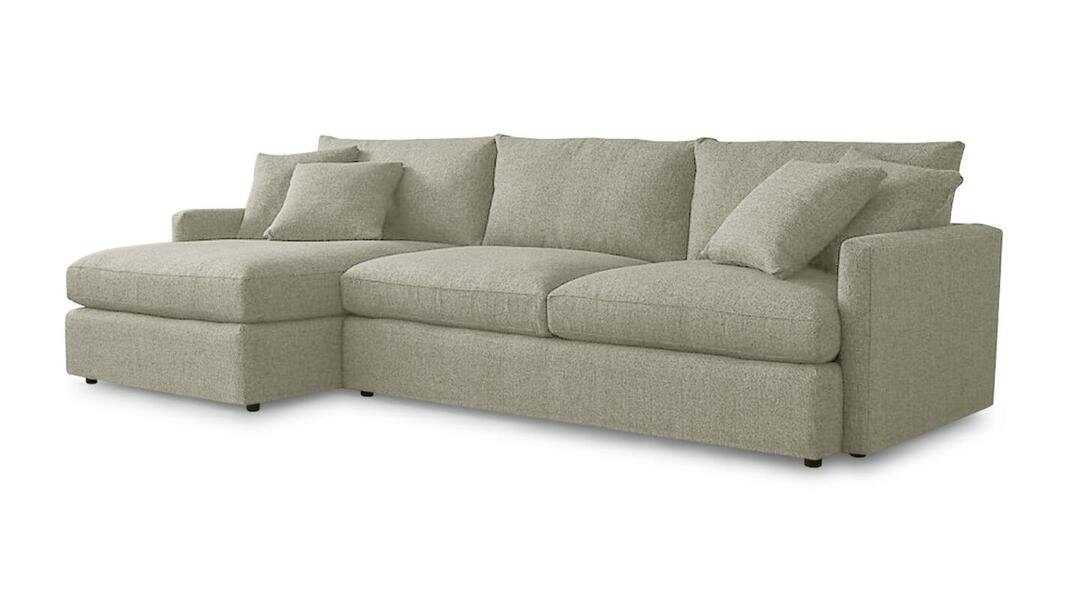 Диван с оттоманкой Стелф Strong Plus 01 215*153*90 см, Бежевый Рогожка Еврокнижка Фиеста