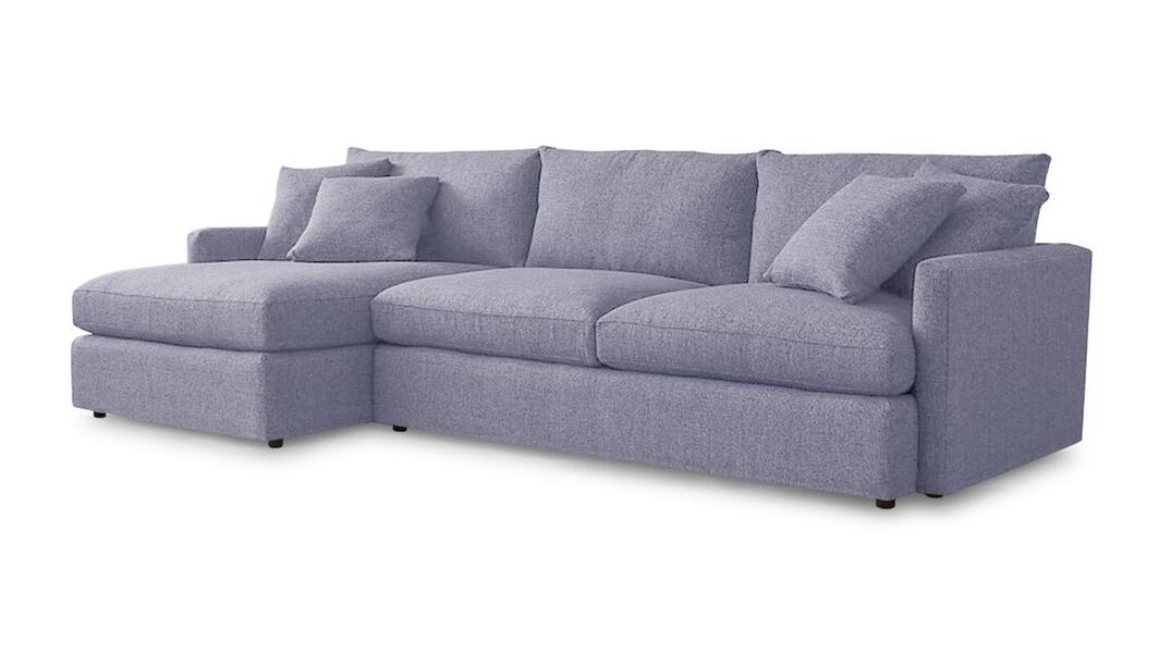 Диван с оттоманкой Стелф Strong Plus 04 215*153*90 см, Фиолетовый Рогожка Еврокнижка Фиеста