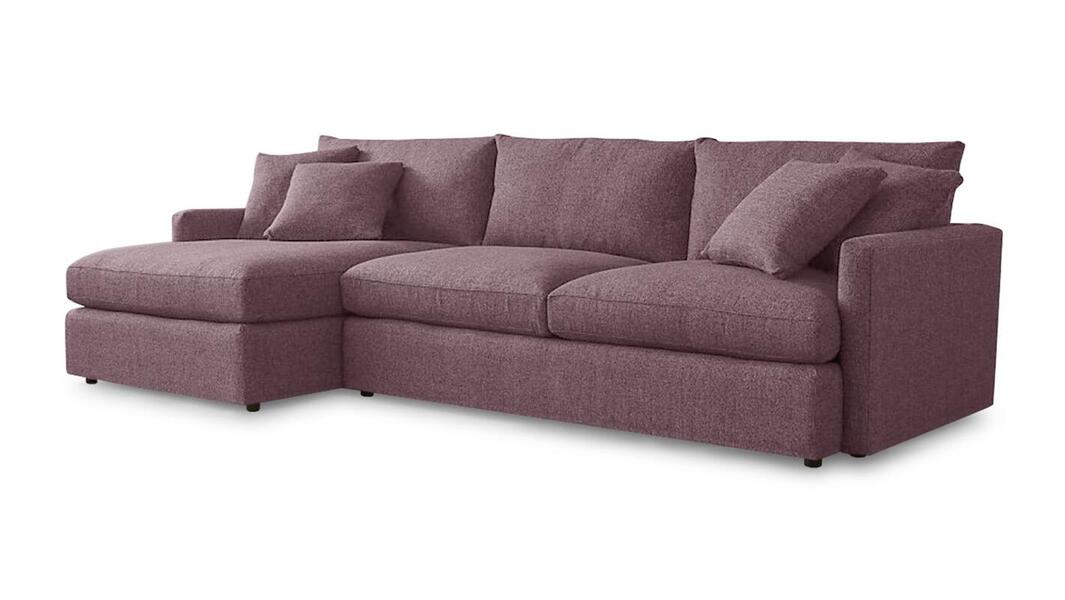 Диван с оттоманкой Стелф Strong Plus 05 215*153*90 см, Бордовый Рогожка Еврокнижка Фиеста