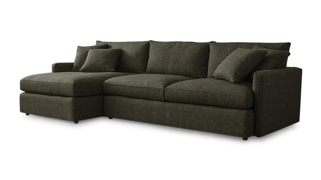 Диван с оттоманкой Стелф ЭКО Strong 06 215*153*90 см, Коричневый Рогожка Еврокнижка Фиеста