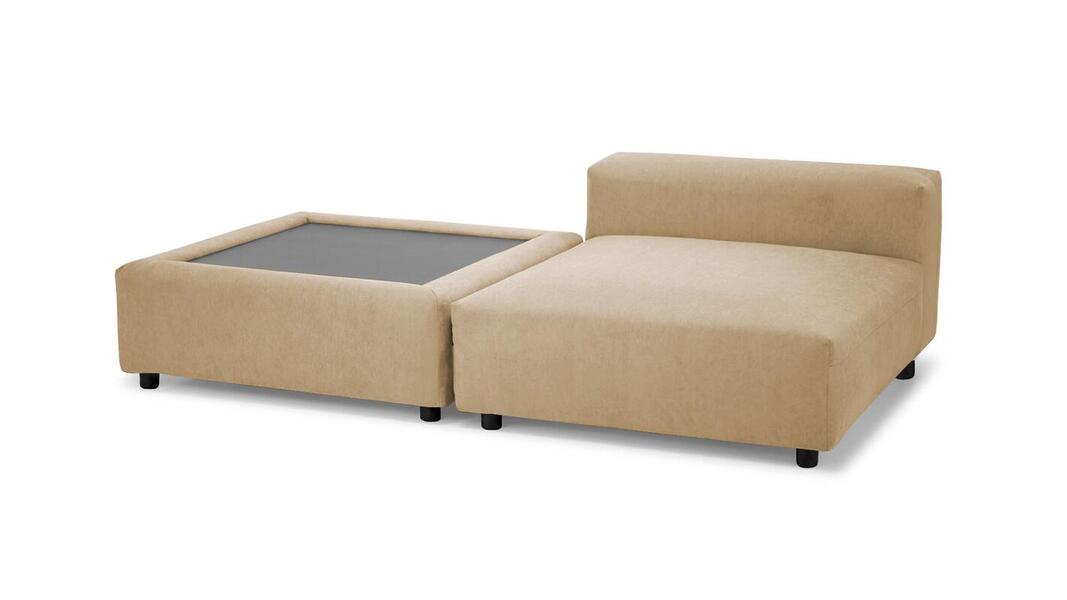 Диван Фиджи со столиком Velutto 02 210*137*62 см, Бежевый Велютто Нераскладной Фиеста