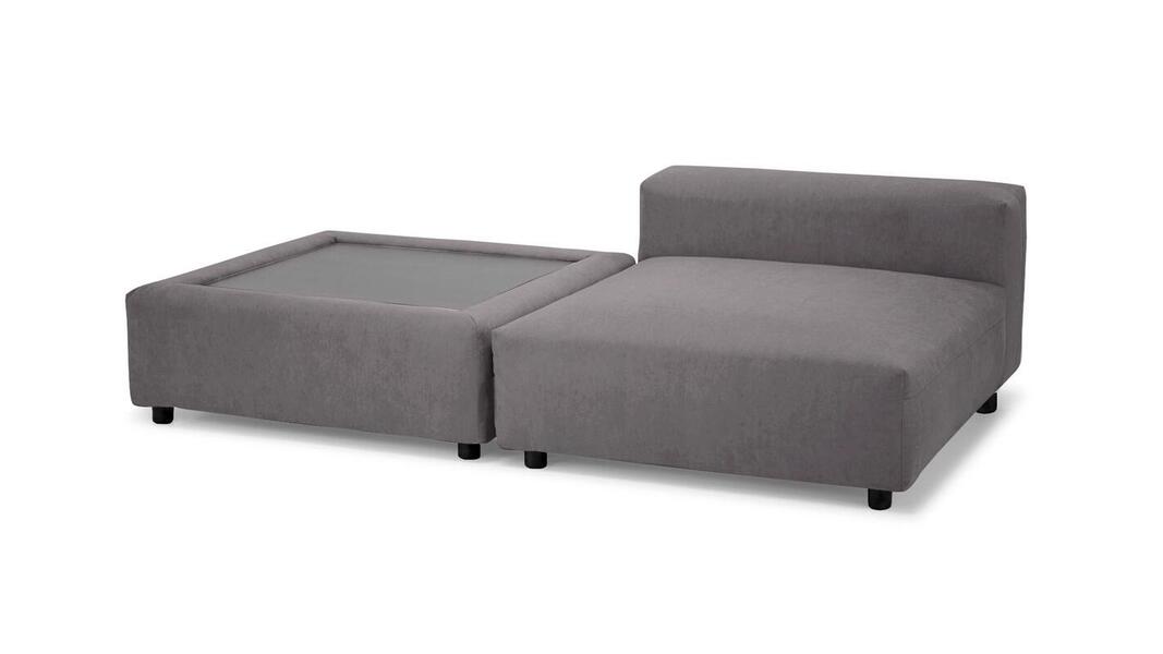 Диван Фиджи со столиком Velutto 19 210*137*62 см, Серый Велютто Нераскладной Фиеста