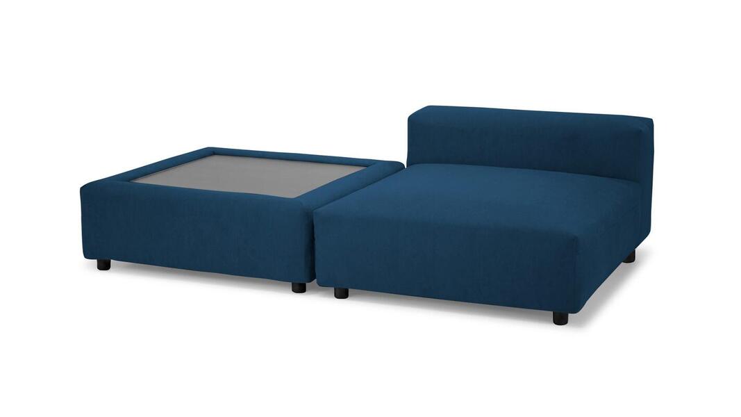 Диван Фиджи со столиком Velutto 54 210*137*62 см, Синий Велютто Нераскладной Фиеста