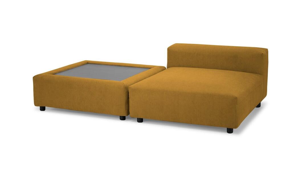 Диван Фиджи со столиком Velutto 56 210*137*62 см, Желтый Велютто Нераскладной Фиеста