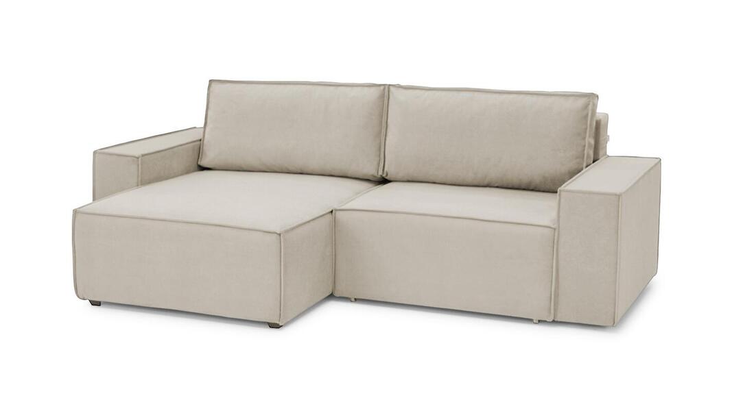 Диван с оттоманкой Софт 2 (малый) Velutto 16 240*150*80 см, Бежевый Велютто Еврокнижка Фиеста