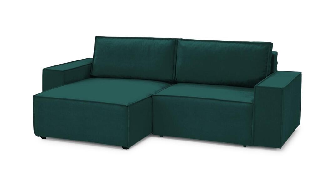 Диван с оттоманкой Софт 2 (малый) Velutto 20 240*150*80 см, Зеленый Велютто Еврокнижка Фиеста