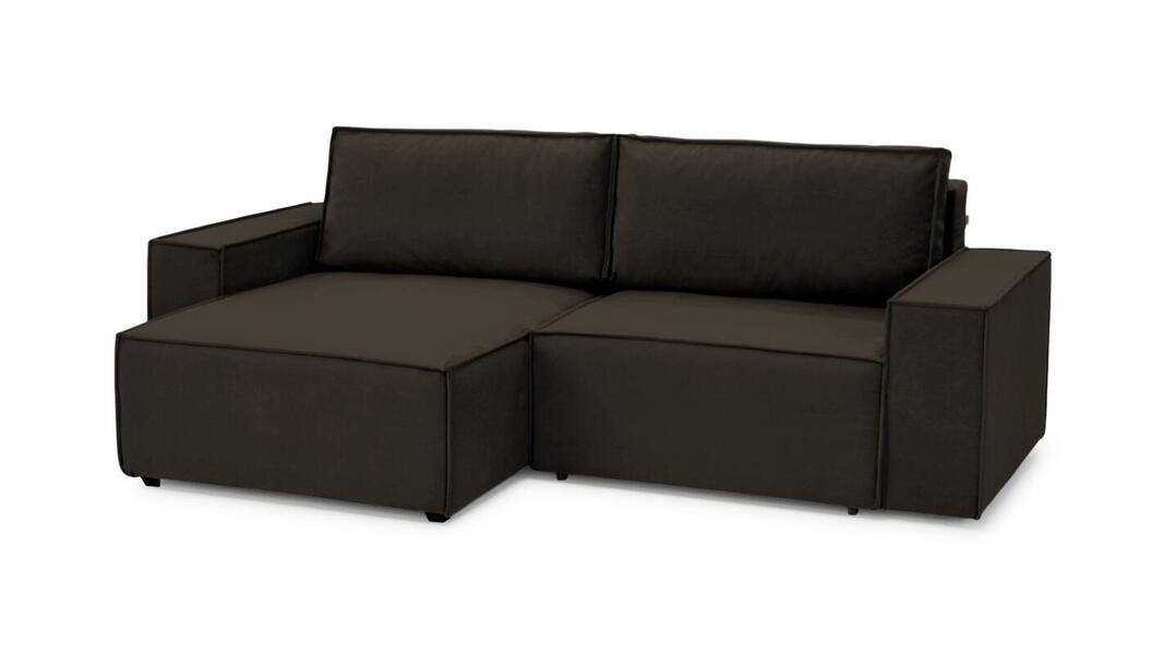 Диван с оттоманкой Софт 2 (малый) Velutto 24 240*150*80 см, Коричневый Велютто Еврокнижка Фиеста