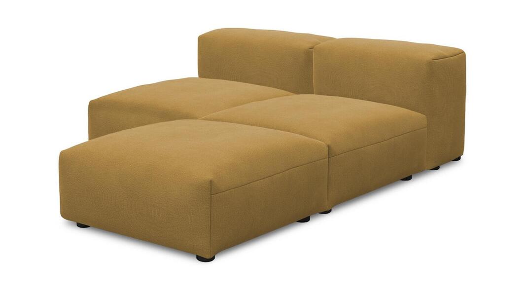 Угловой диван Фиджи малый (Еврокнижка) Velutto 56 168*210*62 см, Желтый Велютто Еврокнижка Фиеста