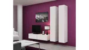 Гостиная Виго 9 Белый Фасадный 0101 220*42*180 см, Белый   Фиеста