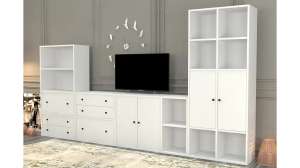 Модульная стенка Билли Айден 1 Белый Фасадный 0101 295*30*160 см, Белый   Фиеста