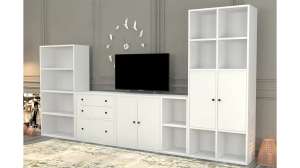 Модульная стенка Билли Айден 2 Белый Фасадный 0101 293*30*160 см, Белый   Фиеста