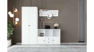 Прихожая Билли 16 Белый Фасадный 0101 163*30*161 см, Белый   Фиеста