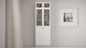 Шкаф книжный Билли 36 Белый Фасадный 0101 80*30*237 см, Белый   Фиеста в наличии