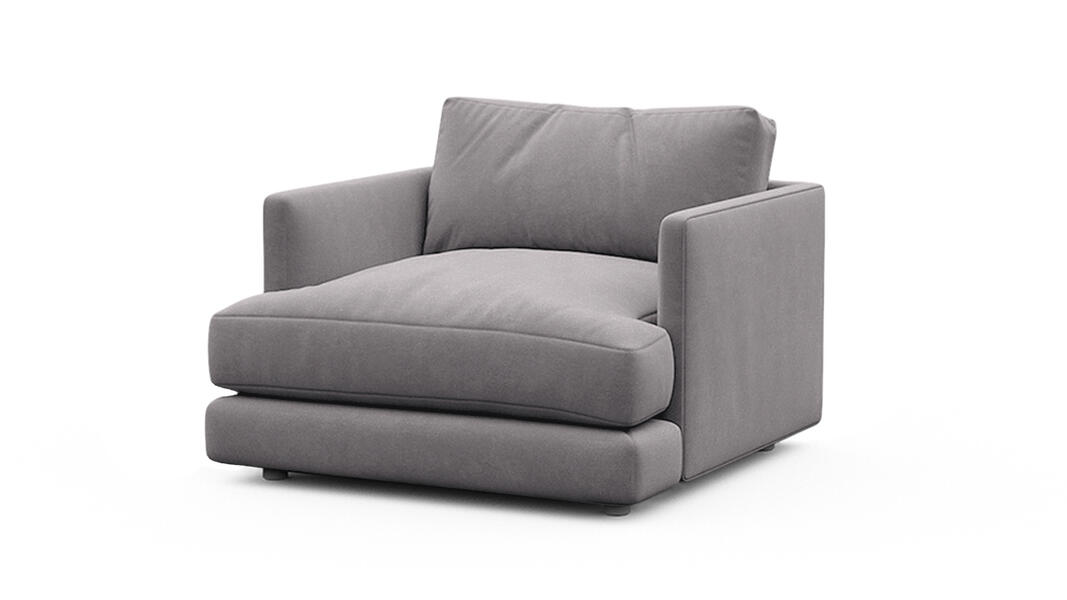 Кресло Ибица Velutto 19 93*93*90 см, Серый Велютто Нераскладной Фиеста