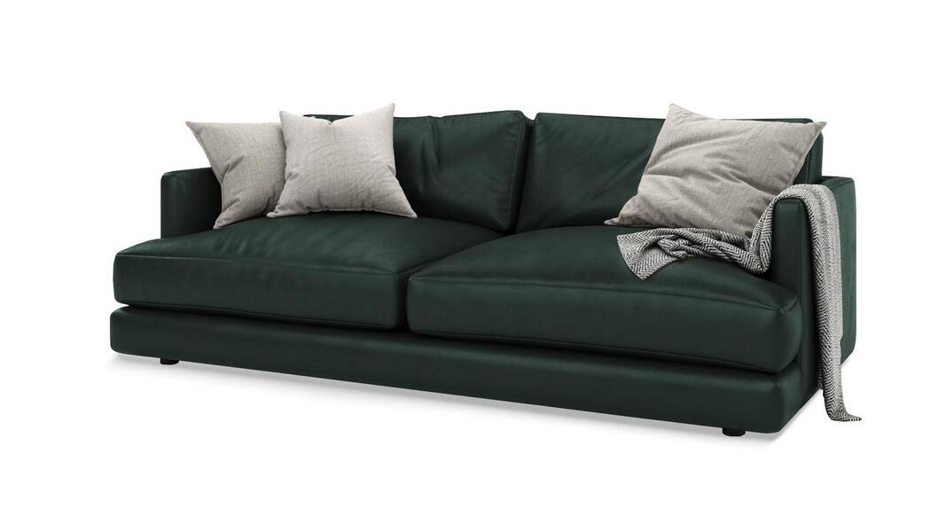 Диван Ибица Madras 06 215*116*93 см, Зеленый Натуральная кожа Еврокнижка Фиеста