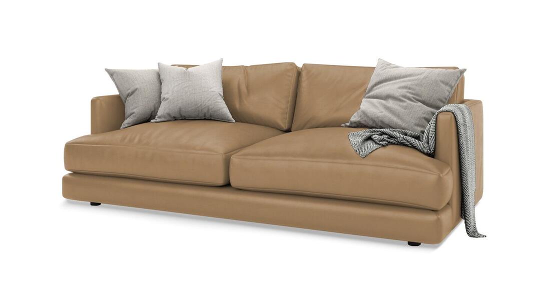 Диван Ибица Madras 26 215*116*93 см, Серый Натуральная кожа Еврокнижка Фиеста