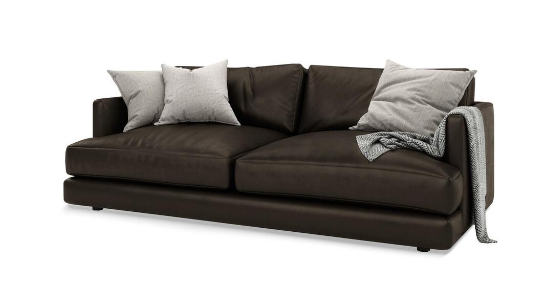 Диван Ибица Madras Mokka Brown 215*116*93 см, Коричневый Натуральная кожа Еврокнижка Фиеста