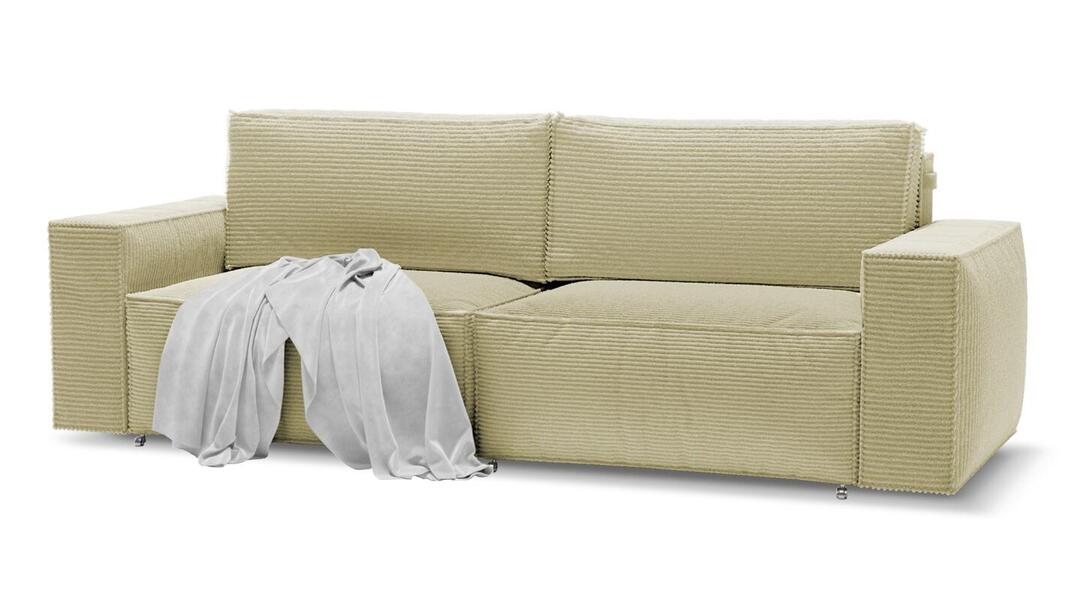 Диван Софт 2 Cilium Cream 240*94*80 см, Желтый Вельвет Еврокнижка Фиеста