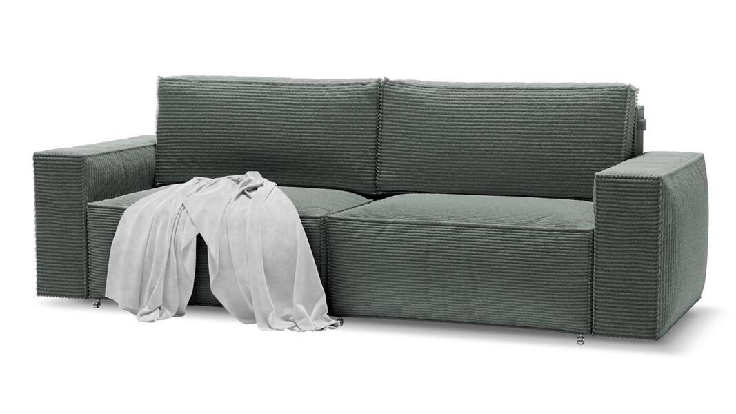 Диван Софт 2 Cilium Grafit 240*94*80 см, Серый Вельвет Еврокнижка Фиеста