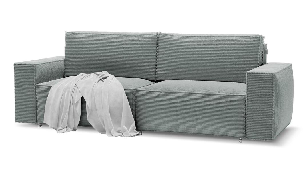 Диван Софт 2 Cilium Steel 240*94*80 см, Серый Вельвет Еврокнижка Фиеста