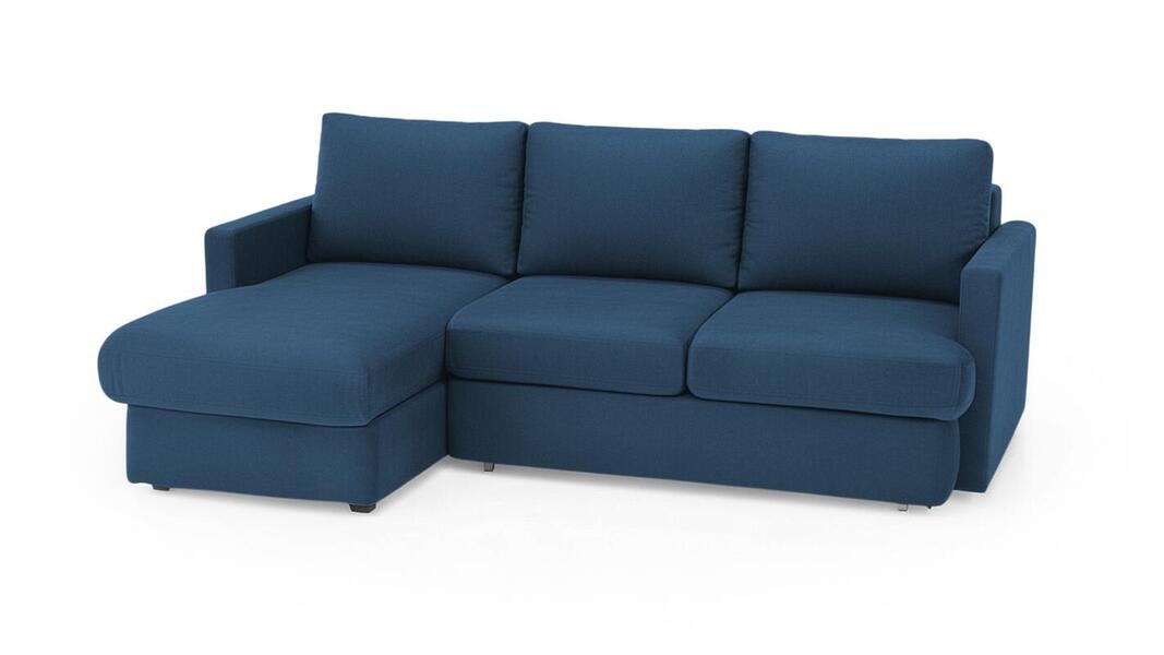 Диван с оттоманкой Стелф ЭКО Джинджер 22 (м371) 215*153*90 см, Синий  Еврокнижка Фиеста в наличии