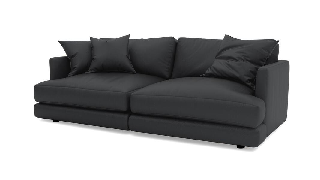 Диван Ибица 2 Galaxy Dark Grey (экокожа) 212*105*87 см, Коричневый Экокожа Еврокнижка Фиеста