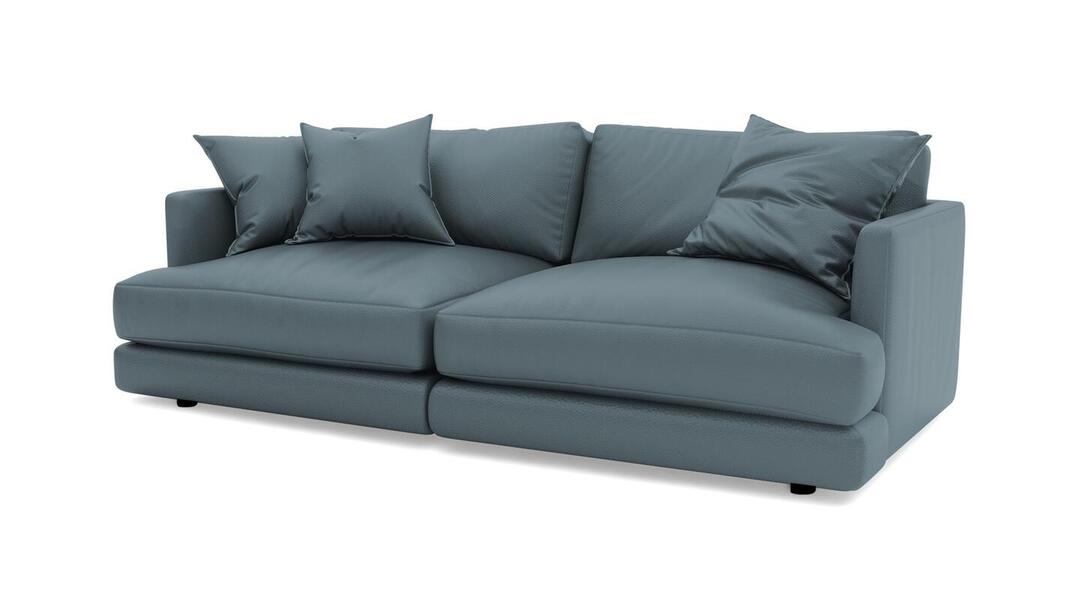 Диван Ибица 2 Galaxy Light Blue (экокожа) 212*105*87 см, Зеленый Экокожа Еврокнижка Фиеста