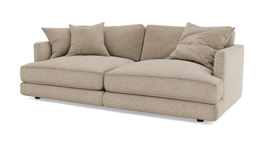 Диван Ибица 2 Camel 03 212*105*87 см, Желтый Букле Еврокнижка Фиеста