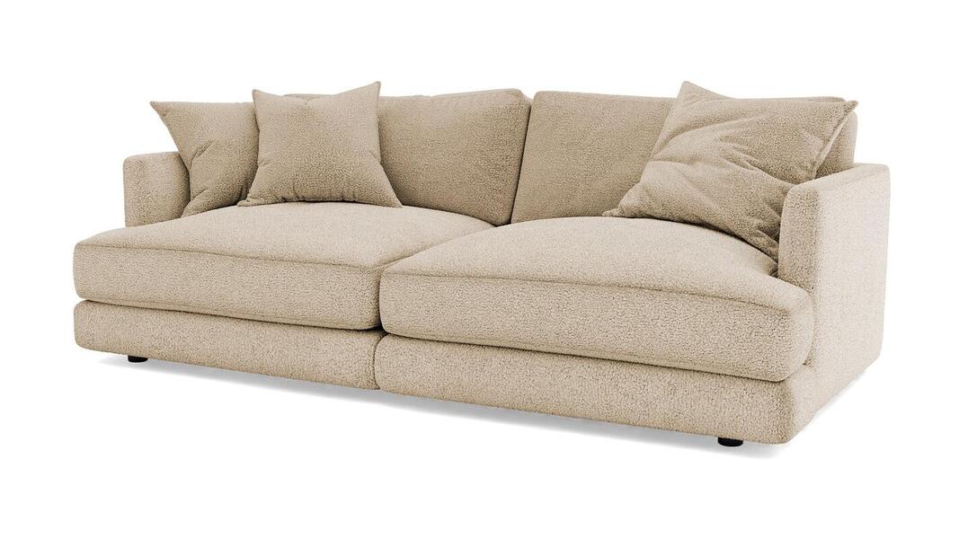 Диван Ибица 2 Camel 13 212*105*87 см, Бежевый Букле Еврокнижка Фиеста