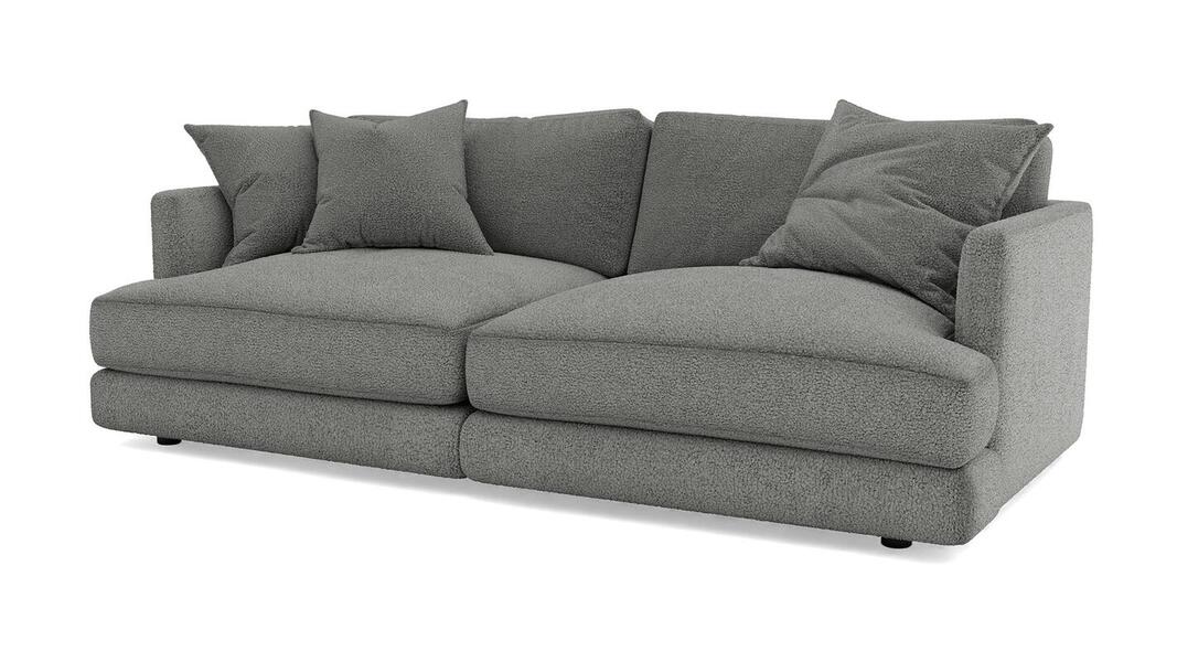 Диван Ибица 2 Camel 23 212*105*87 см, Серый Букле Еврокнижка Фиеста