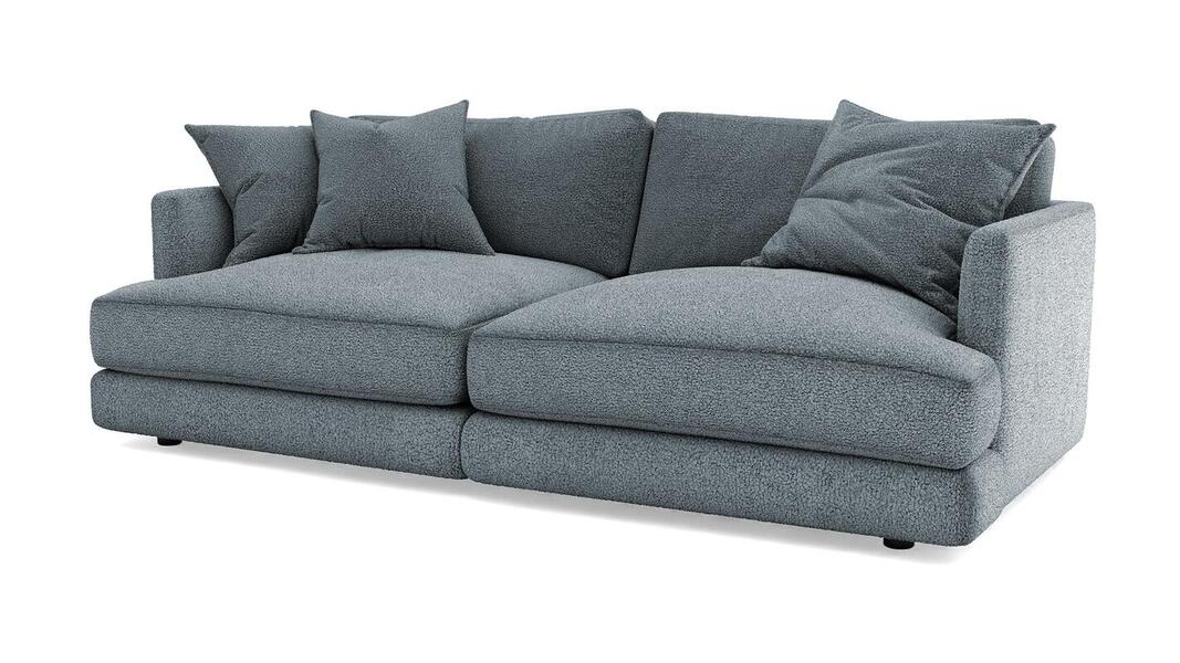 Диван Ибица 2 Camel 26 212*105*87 см, Серый Букле Еврокнижка Фиеста