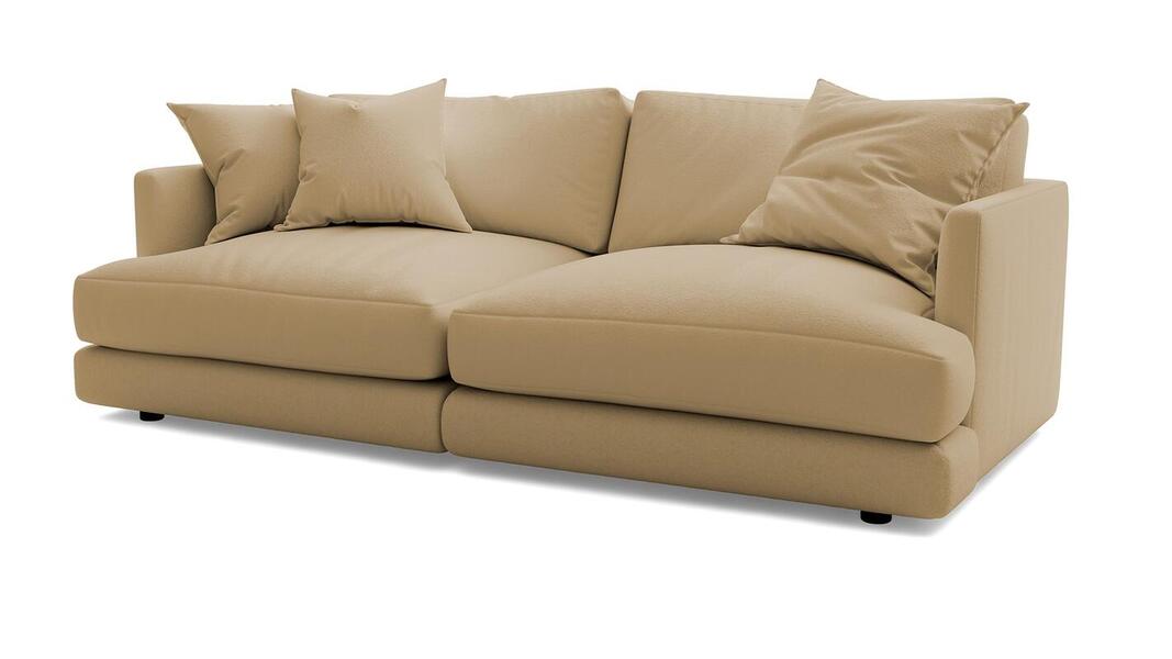 Диван Ибица 2 Velutto 02 212*105*87 см, Бежевый Велютто Еврокнижка Фиеста