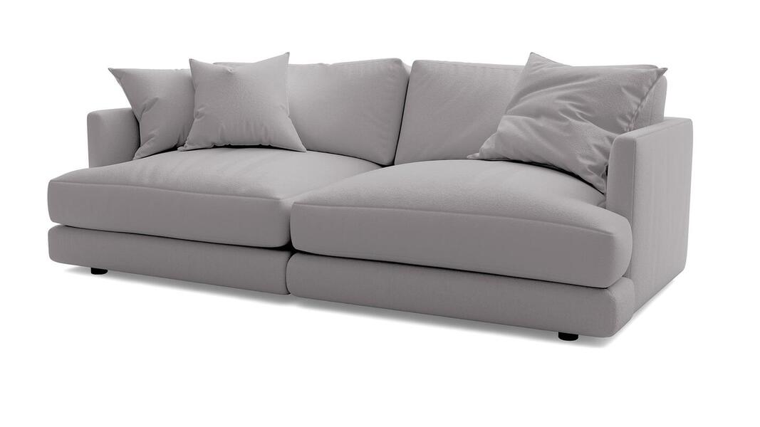 Диван Ибица 2 Velutto 19 212*105*87 см, Серый Велютто Еврокнижка Фиеста