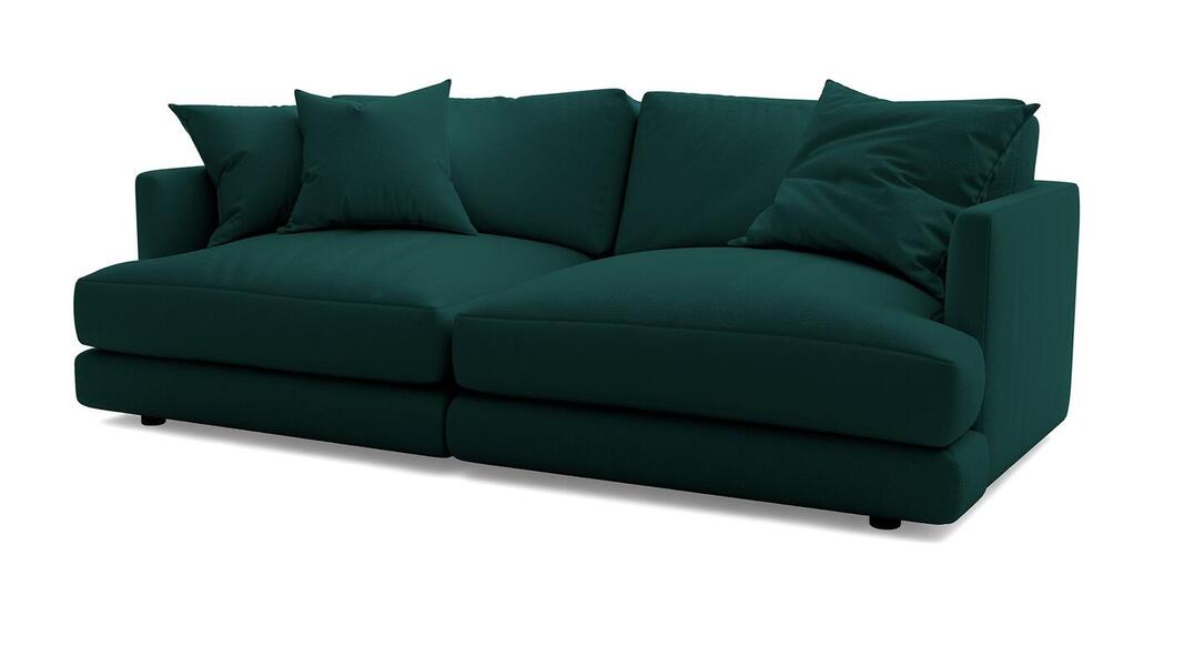 Диван Ибица 2 Velutto 20 212*105*87 см, Зеленый Велютто Еврокнижка Фиеста