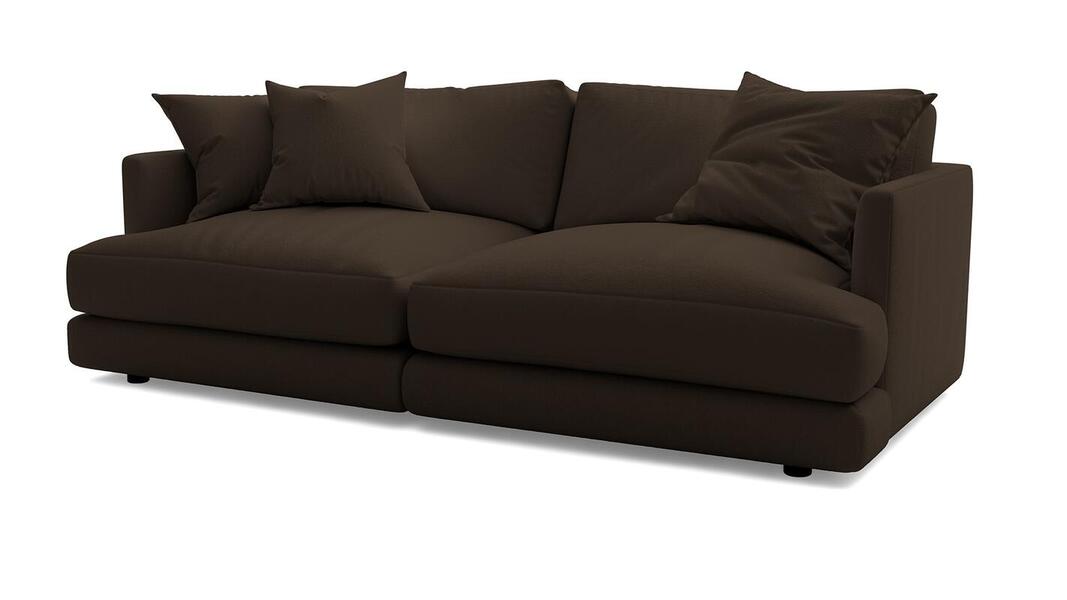 Диван Ибица 2 Velutto 24 212*105*87 см, Коричневый Велютто Еврокнижка Фиеста