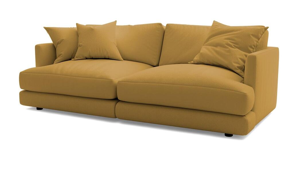 Диван Ибица 2 Velutto 56 212*105*87 см, Желтый Велютто Еврокнижка Фиеста