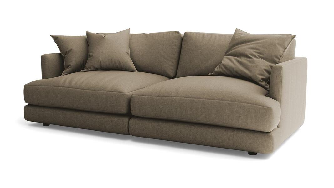 Диван Ибица 2 Strong 04 212*105*87 см, Коричневый Рогожка Еврокнижка Фиеста