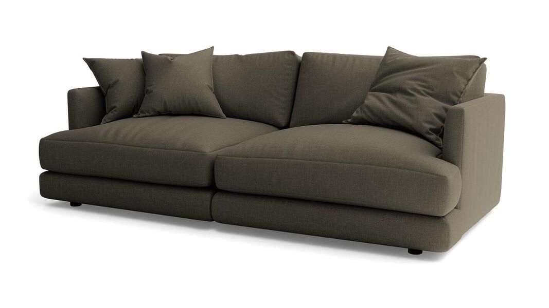 Диван Ибица 2 Strong 06 212*105*87 см, Коричневый Рогожка Еврокнижка Фиеста