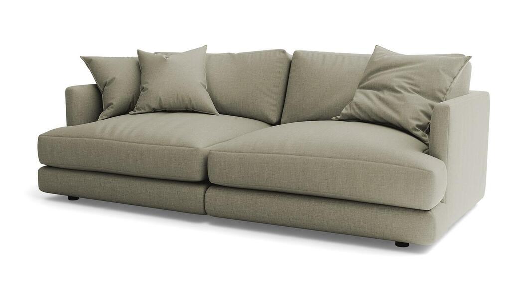 Диван Ибица 2 Strong Plus 01 212*105*87 см, Серый Рогожка Еврокнижка Фиеста