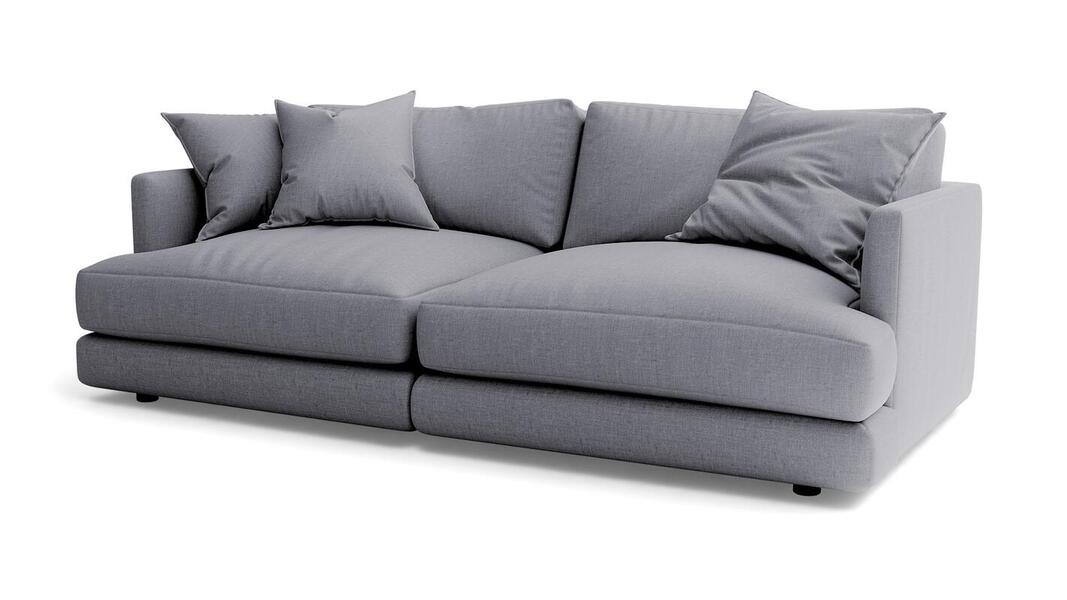 Диван Ибица 2 Strong Plus 04 212*105*87 см, Серый Рогожка Еврокнижка Фиеста