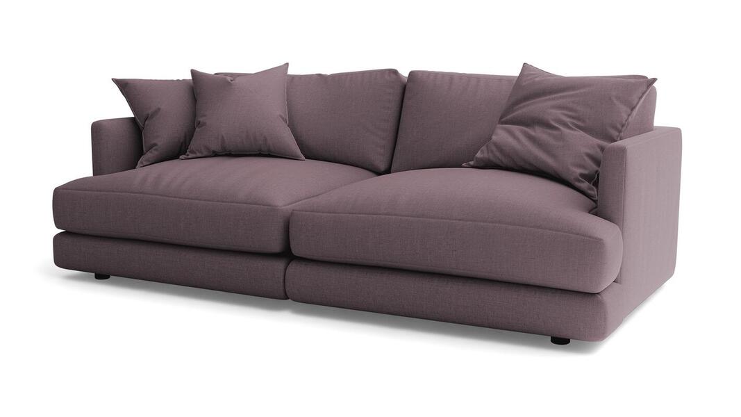 Диван Ибица 2 Strong Plus 05 212*105*87 см, Розовый Рогожка Еврокнижка Фиеста