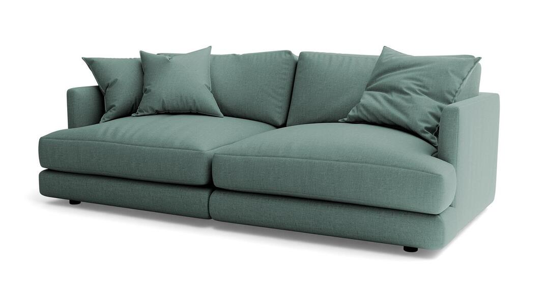 Диван Ибица 2 Strong Plus 07 212*105*87 см, Зеленый Рогожка Еврокнижка Фиеста