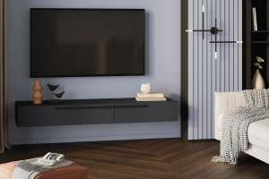 Подвесная ТВ-тумба Лорена Пакс-3 Черный U 190 (710416) 160*43*20 см, Черный   Фиеста в наличии