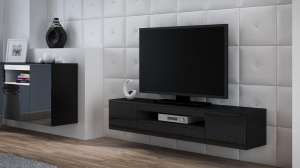 ТВ-тумба Вина МДФ 341.22 Черная (м425к) 180*40*37 см, Черный   Фиеста в наличии