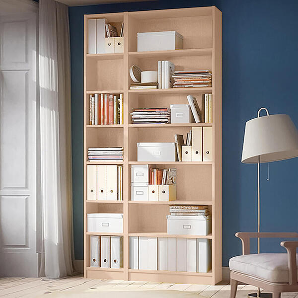 Стеллаж Билли 02 Дуб молочный 8622 (130779) 120*28*237 см, Бежевый   Фиеста в наличии