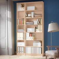 Стеллаж Билли 02 Дуб молочный 8622 (130779) 120*28*237 см, Бежевый   Фиеста в наличии