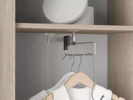 Шкаф-пенал Джени Белый Снег 8685 BS  Дуб Сонома Светлый 3025 PR 54*34*198 см, Белый   Фиеста